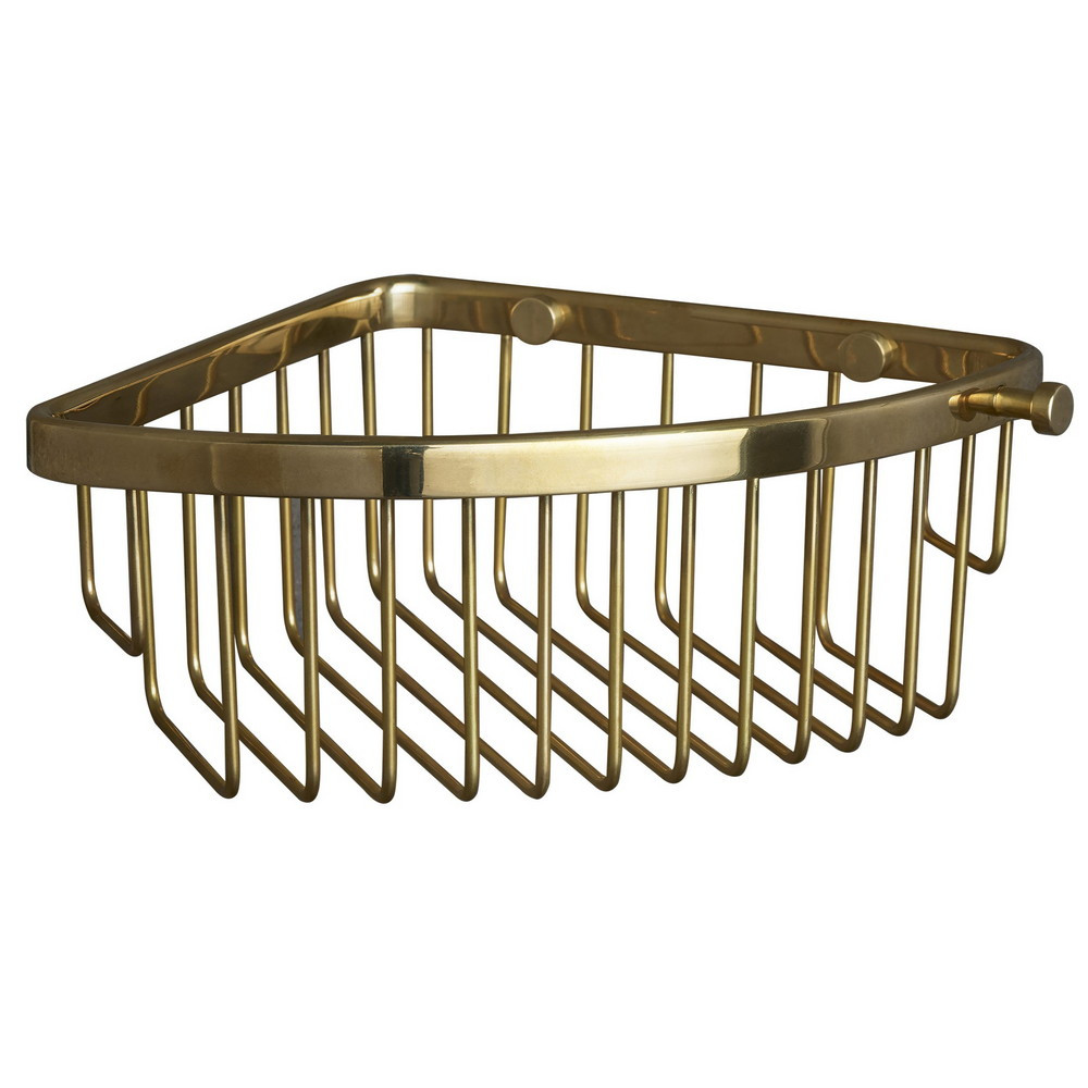 Miller Classic Polished Brass Corner Basket
