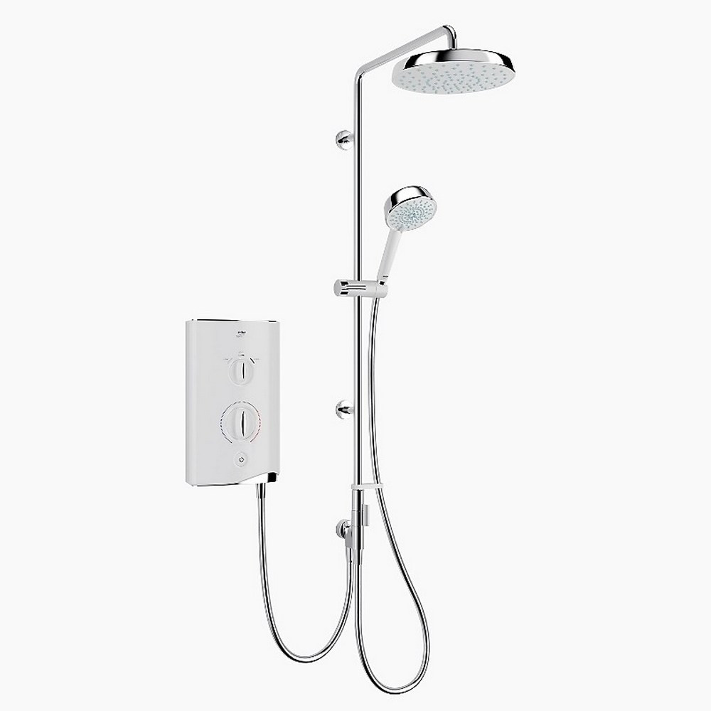Mira Sport Manual 9.0kW Chrome and White Dual Electric Shower