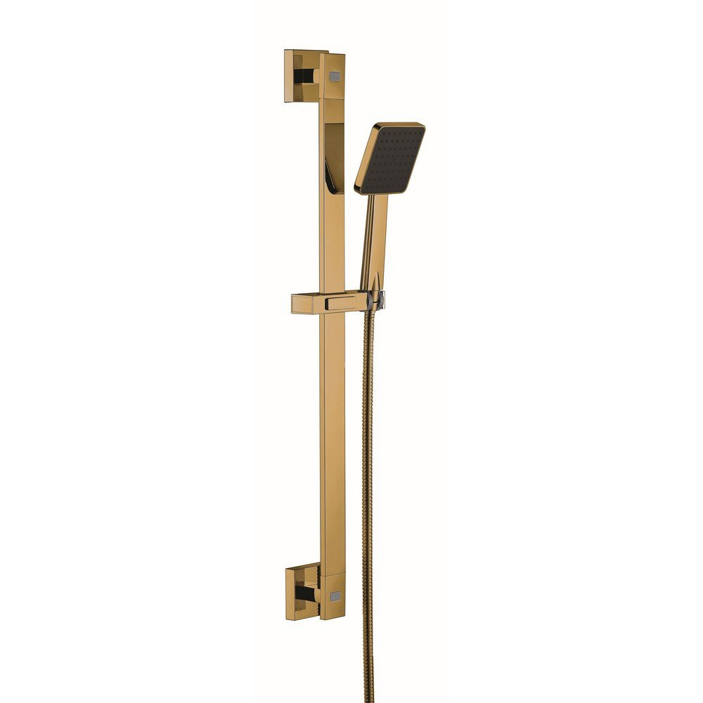 Niagara Observa Deluxe Brushed Brass Square Slide Rail Kit with Adjustable Handset