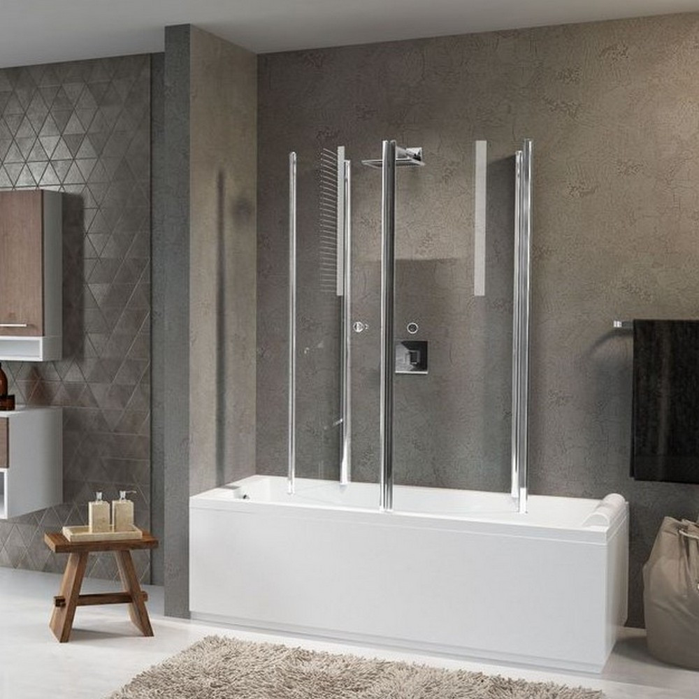 Novellini Aurora 4 Two Folding 750mm Bath Screen