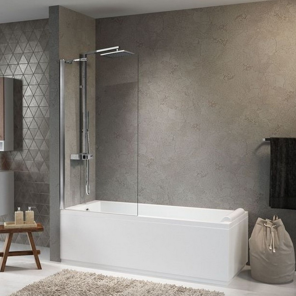 Novellini Aurora 5 Fixed Panel 800mm Bath Screen