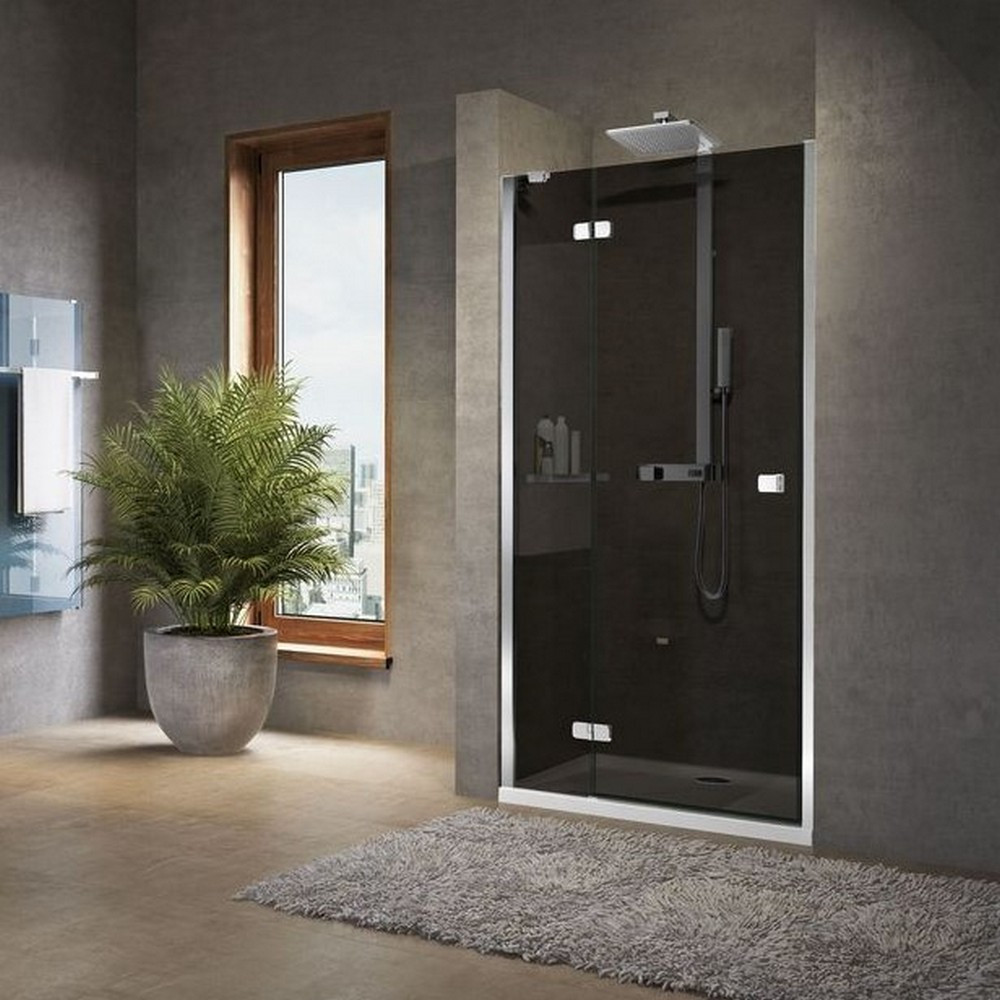 Novellini Brera 760mm Right Hand G Hinged Shower Door with Inline Panel