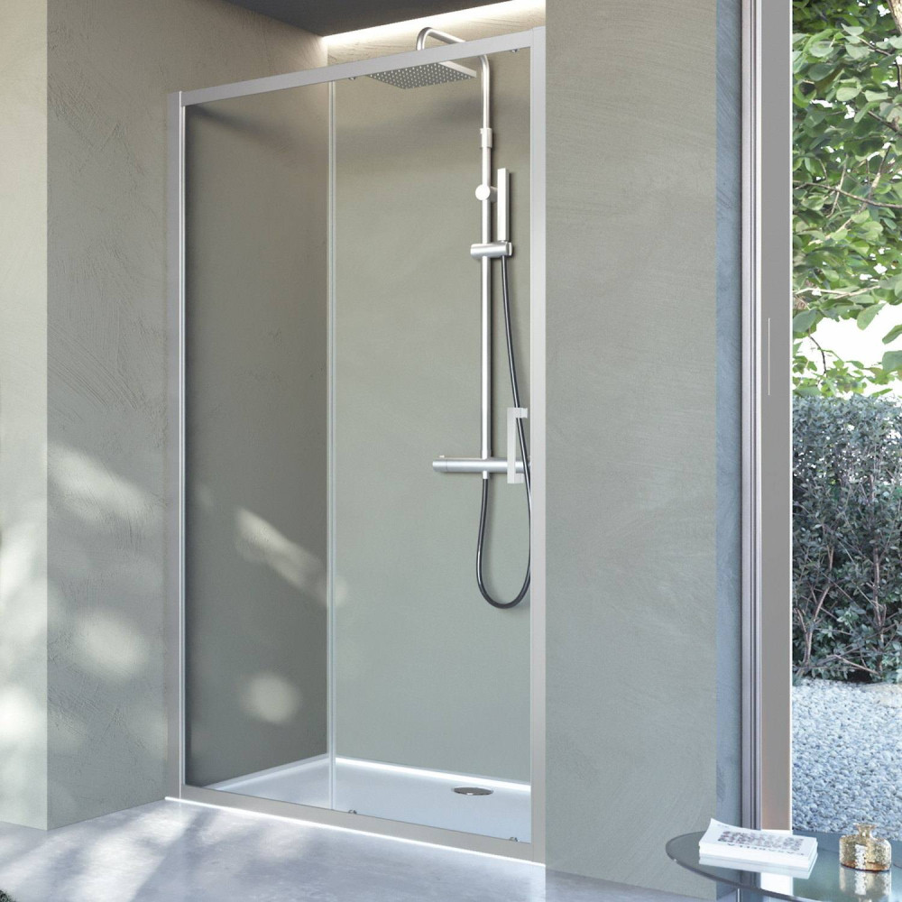 Novellini Click 2P 1500mm Sliding Shower Door in Silver