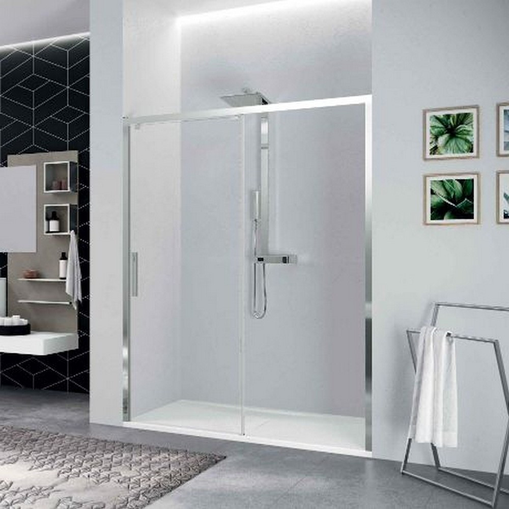 Novellini Kuadra 2.0 2PH 1200mm Sliding Shower Door in Chrome Left Opening
