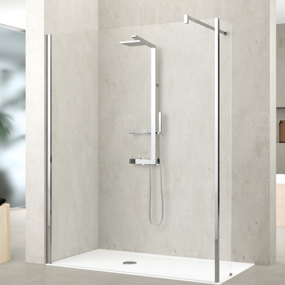 Novellini Kuadra H6 970-1000mm Shower Panel & Deflector