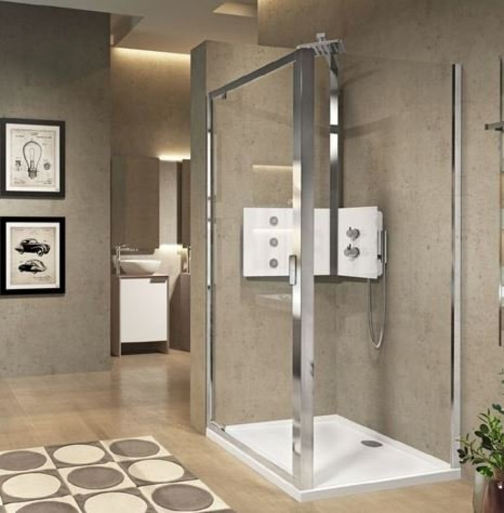 Novellini Lunes 2.0 F 800mm Side Panel in Chrome