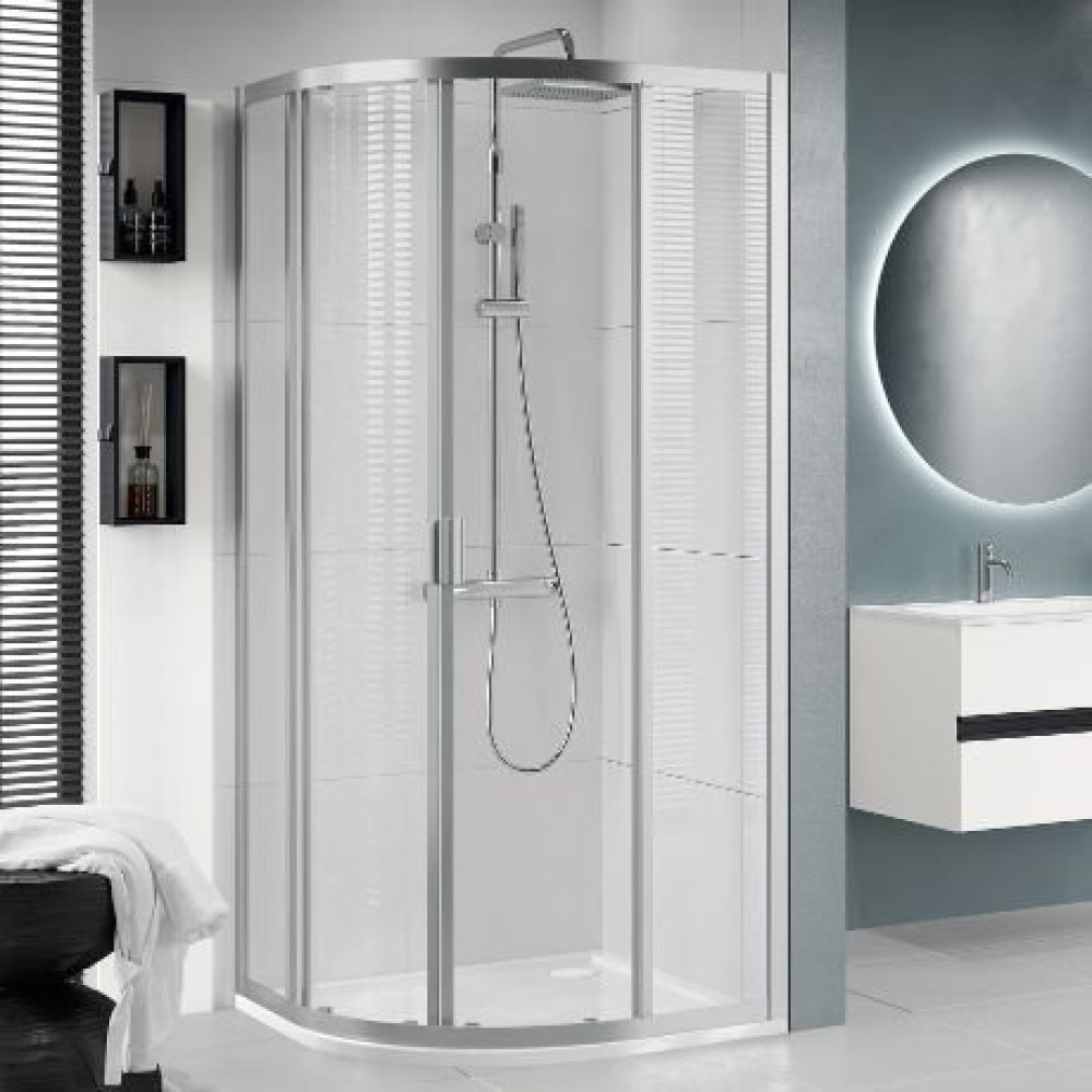 Novellini Lunes 2.0 R Quadrant Shower Enclosure 900mm in Chrome