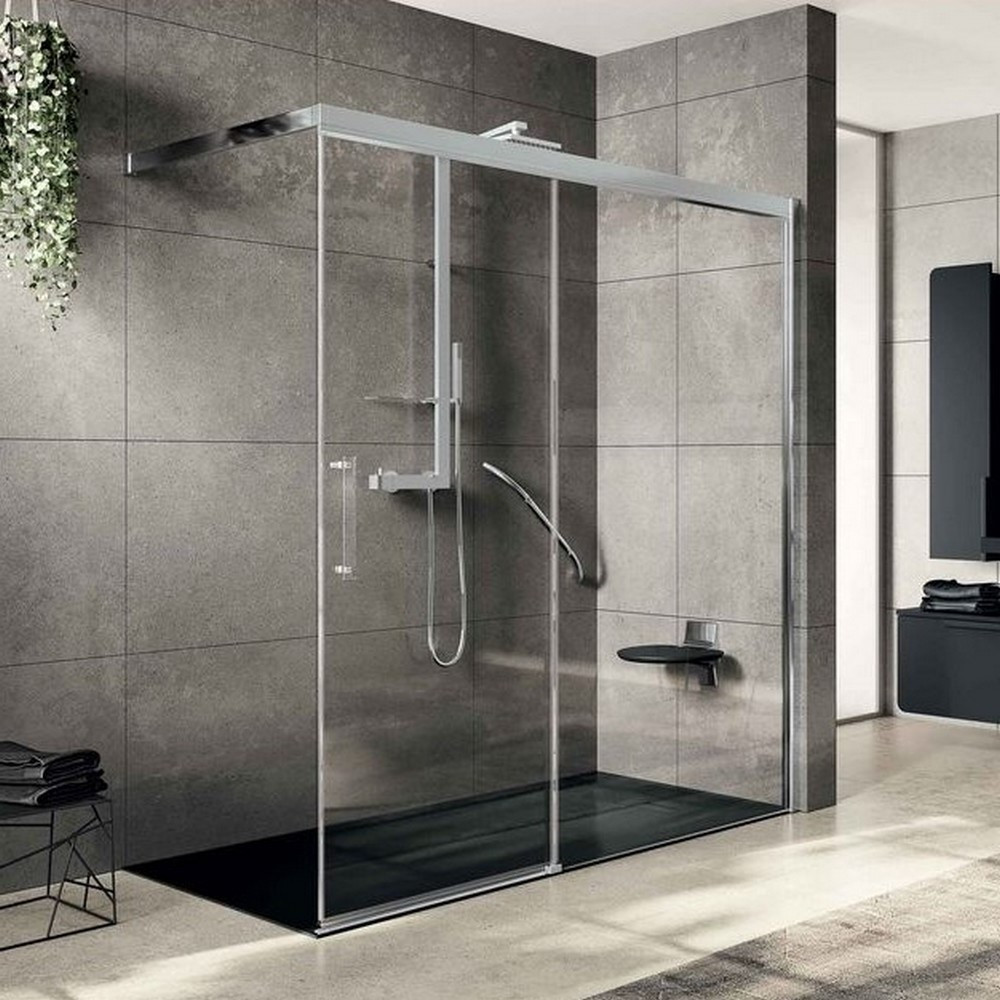 Novellini Rose PHB Right Hand 1700mm Sliding Shower Door and Fixed Panel