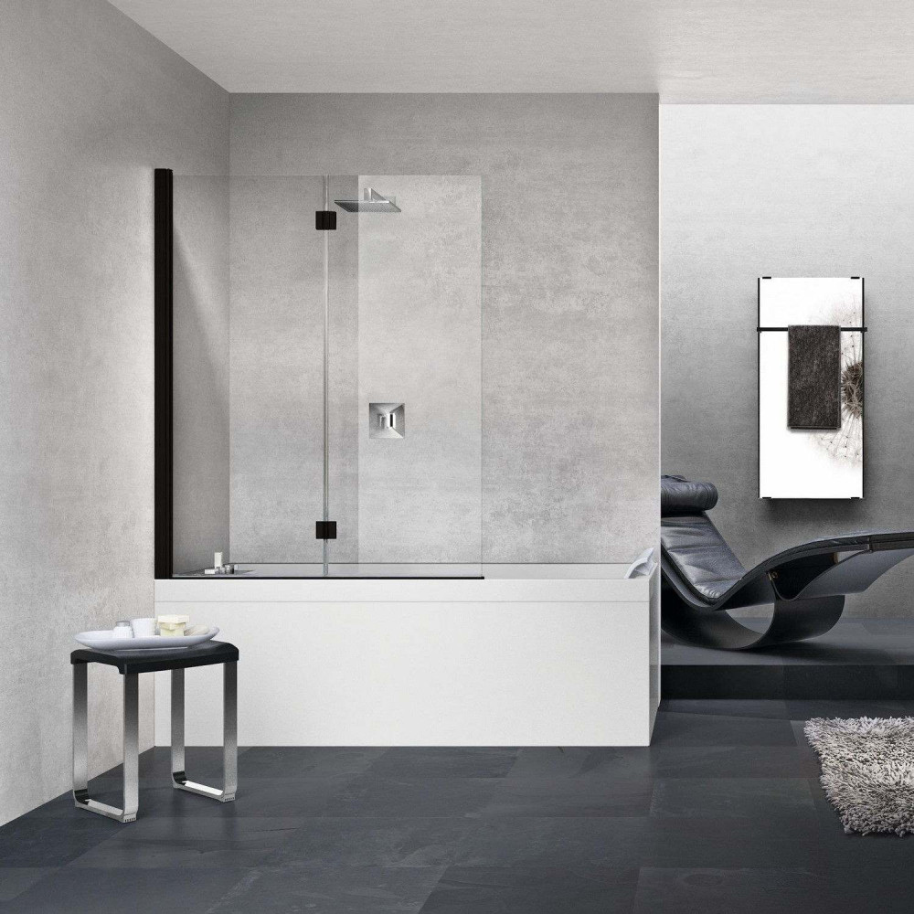 Novellini Young 1ASV Black Left Hand Folding Bath Screen