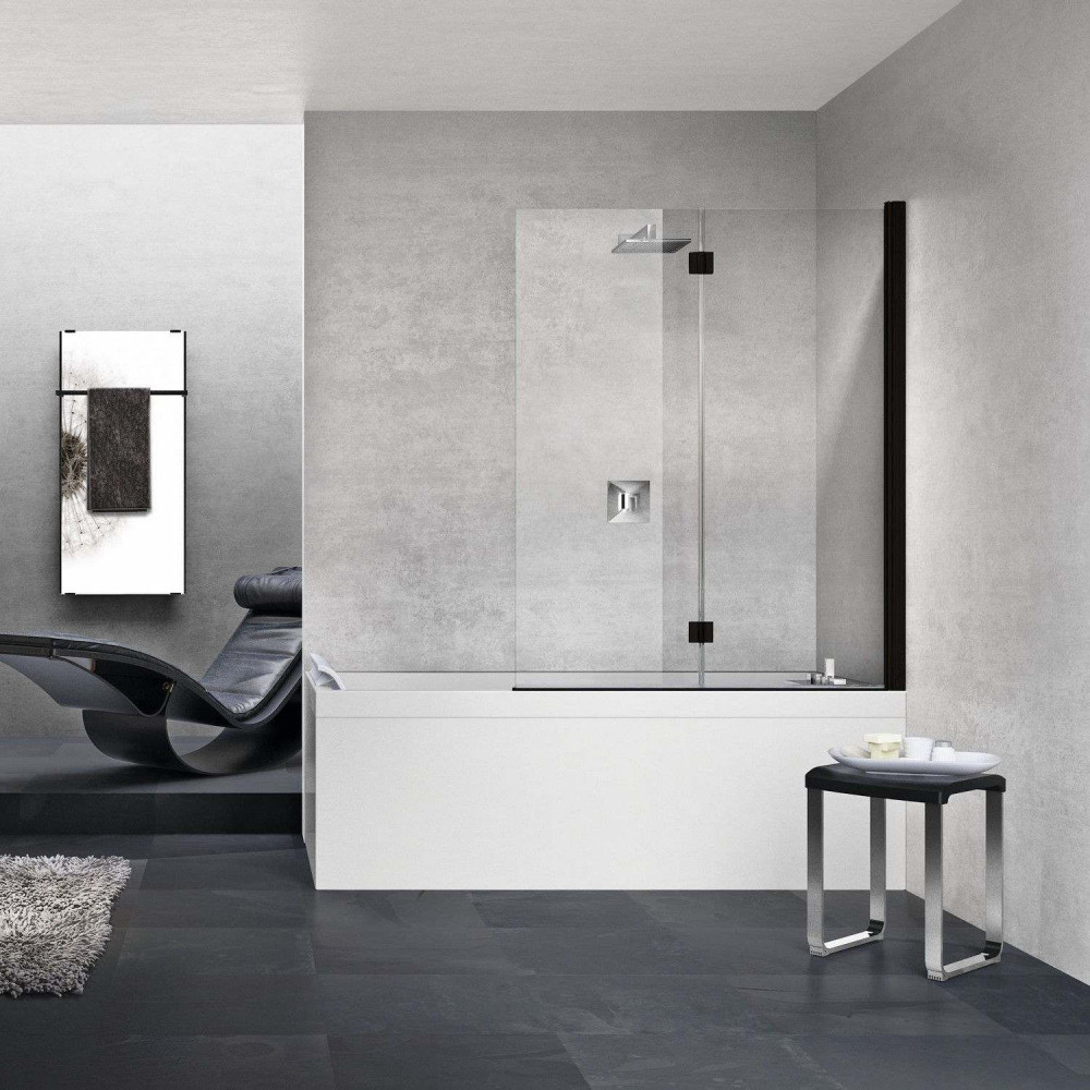 Novellini Young 1ASV Black Right Hand Folding Bath Screen