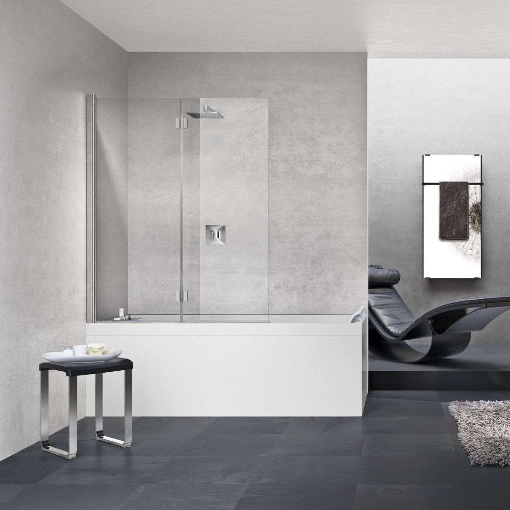 Novellini Young 1ASV Chrome Left Hand Folding Bath Screen
