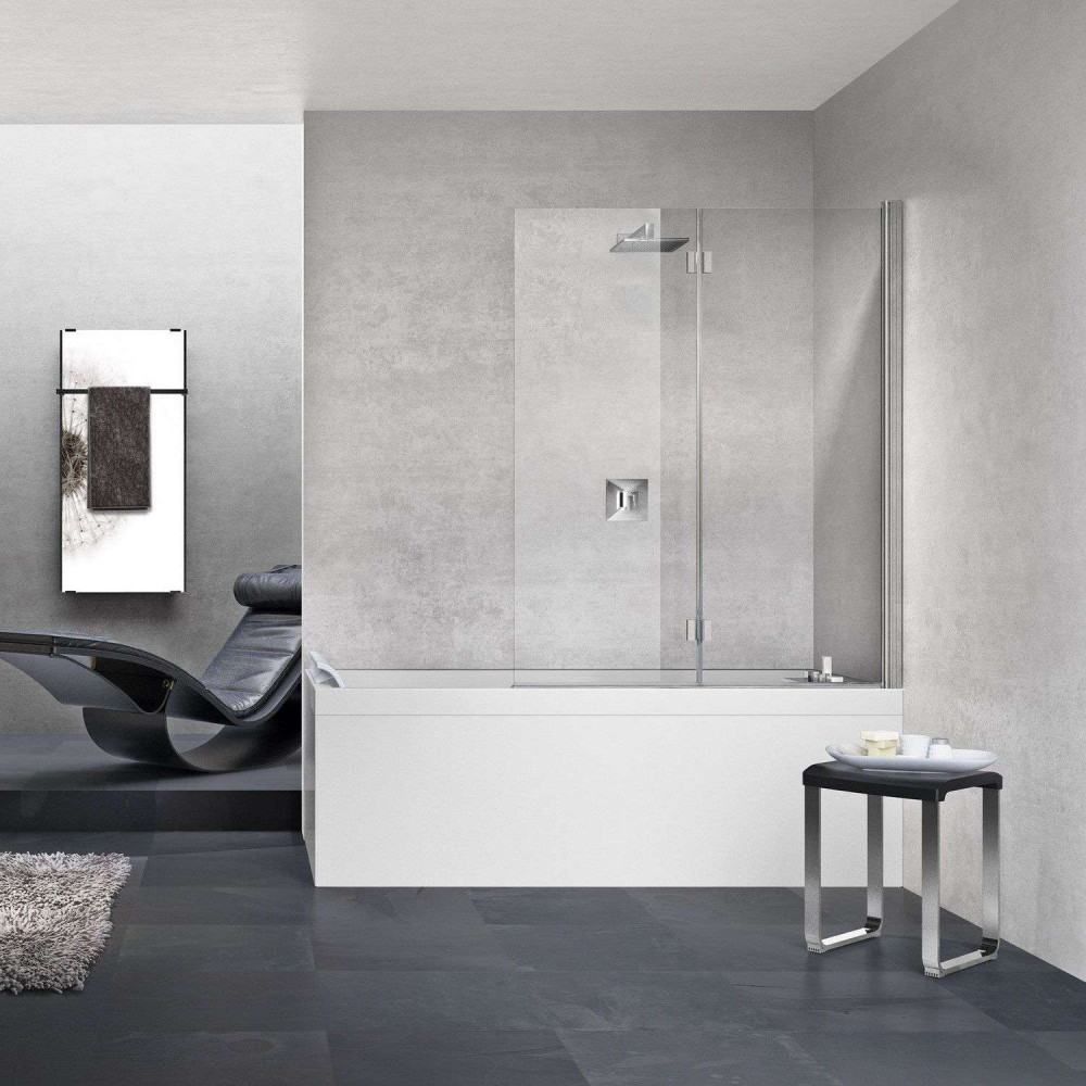 Novellini Young 1ASV Chrome Right Hand Folding Bath Screen