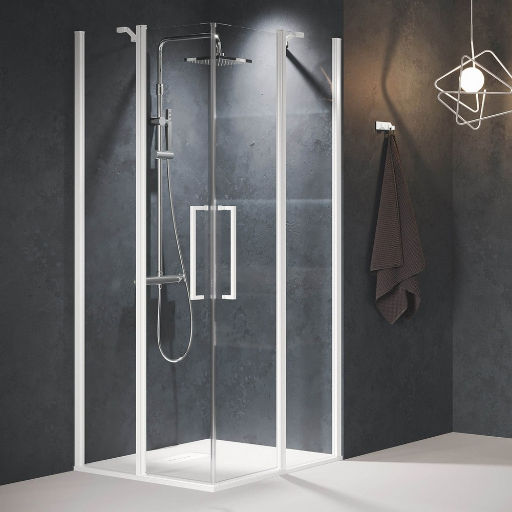 Novellini Young A Corner Entry 1000 x 760mm Hinged & Inline Shower Enclosure