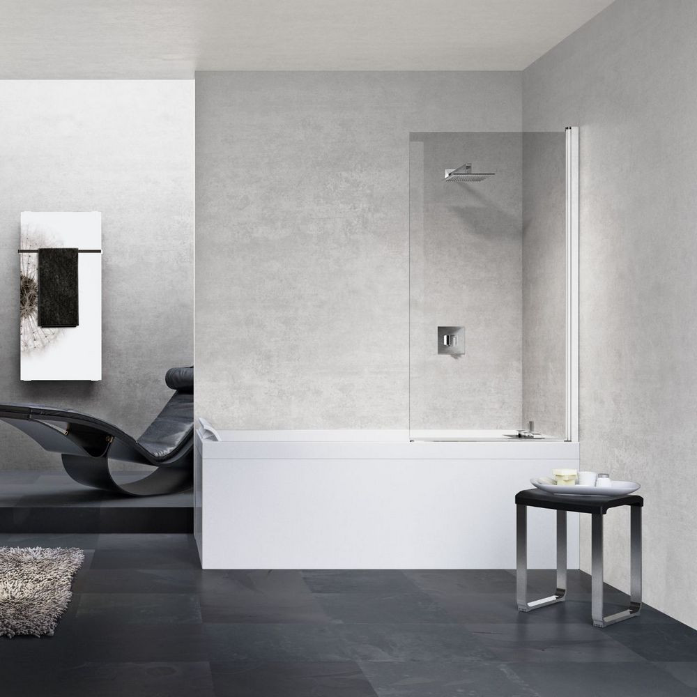 Novellini Young Plus 1V 750mm Chrome Pivot Bath Screen