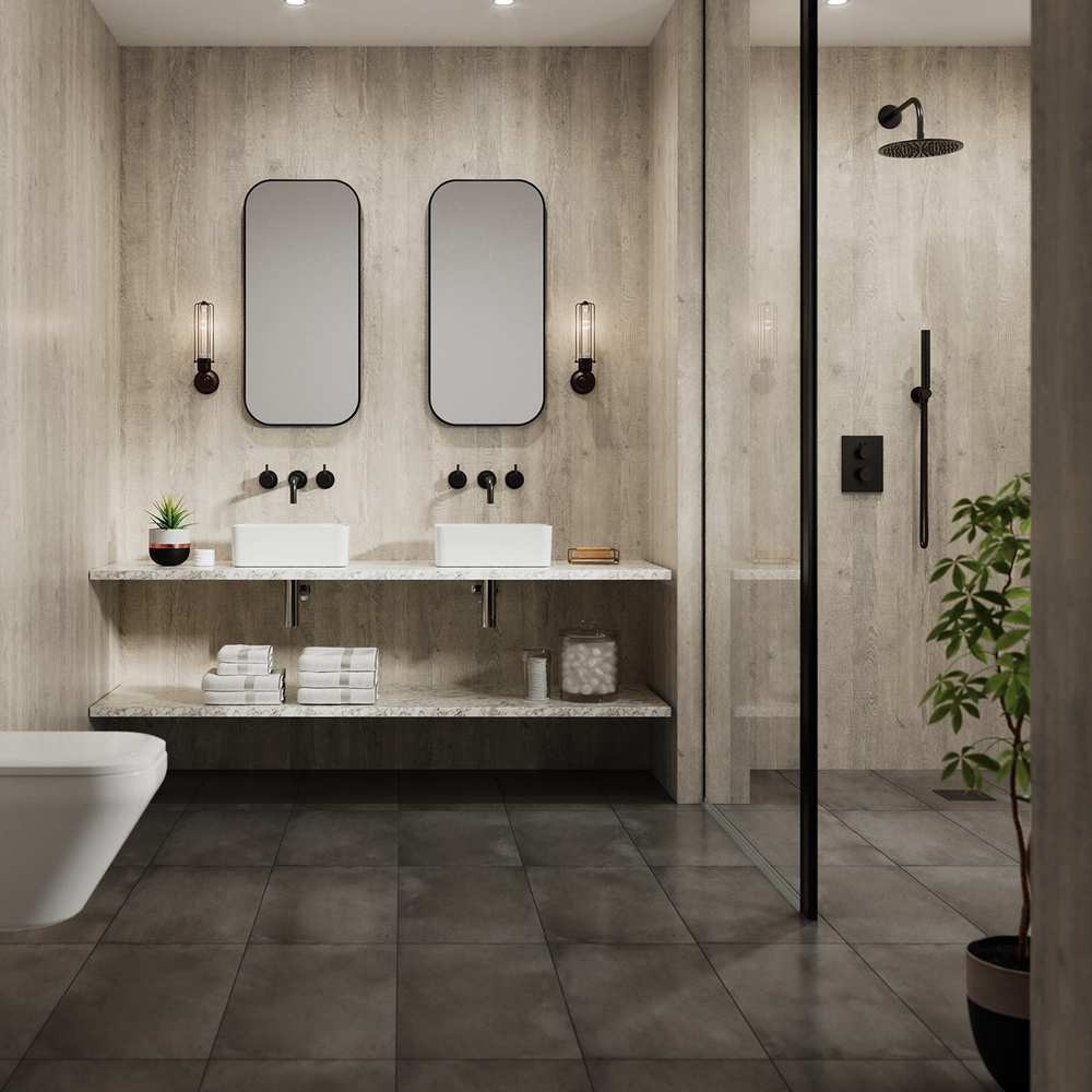 Nuance Small Corner Chalkwood Wall Panel Pack A Lifestyle