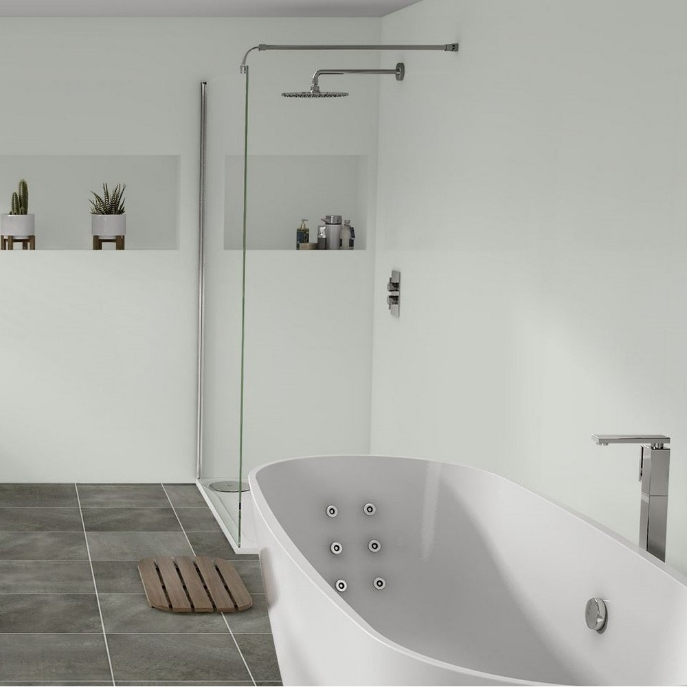 Nuance Small Corner Arctic White Wall Panel Pack A Lifestyle