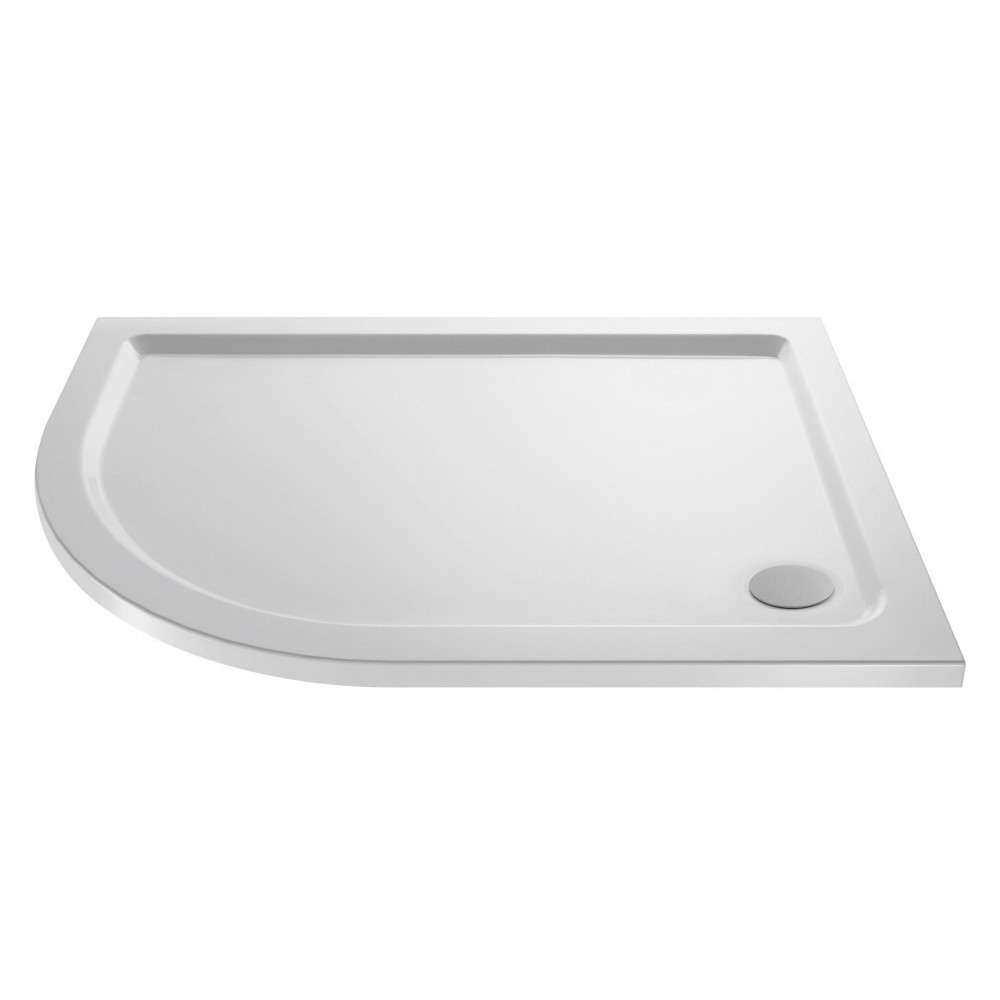 Nuie 1000 x 800mm Offset Quadrant Shower Tray Gloss White Left Hand Slip Resistant
