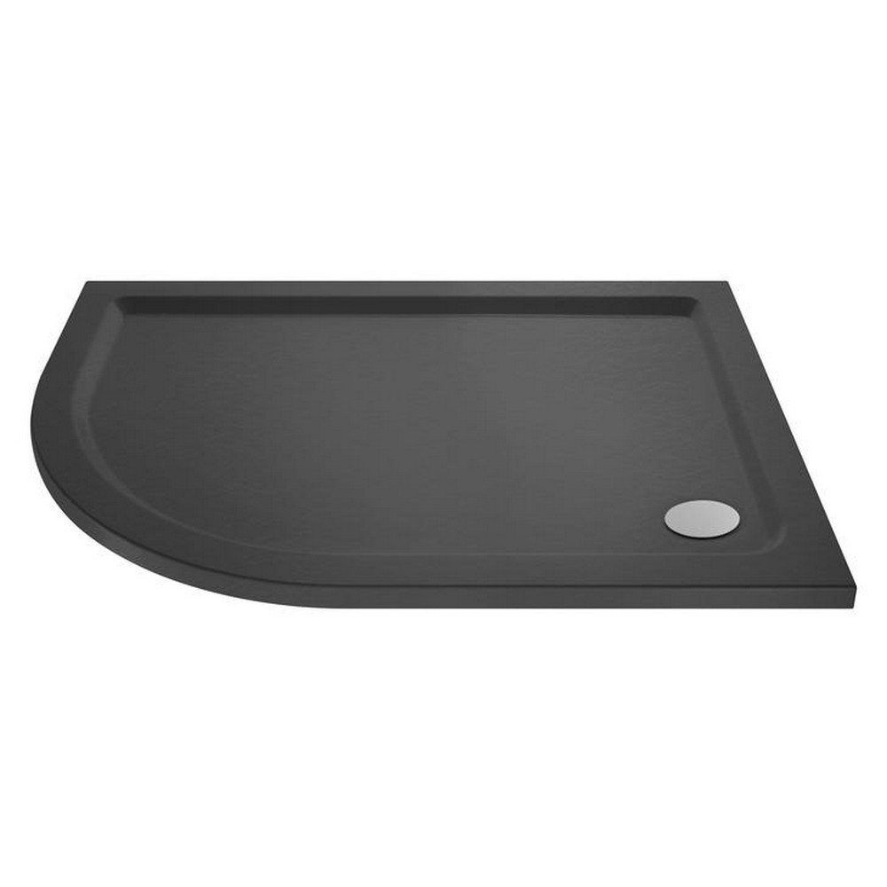 Nuie 1000 x 900mm Offset Quadrant Shower Tray in Slate Grey Left Hand
