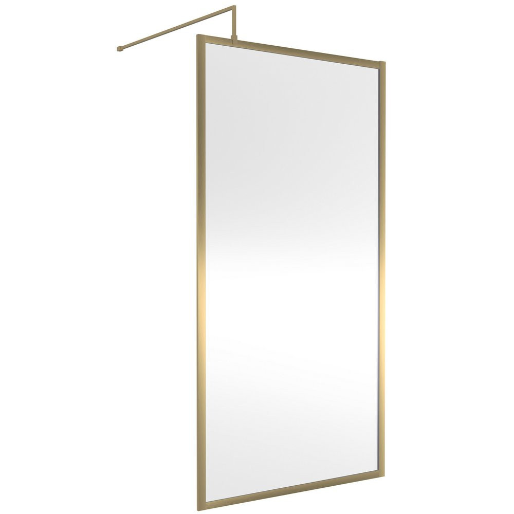 Nuie 1000mm Brushed Brass Full Outer Frame Wetroom Screen