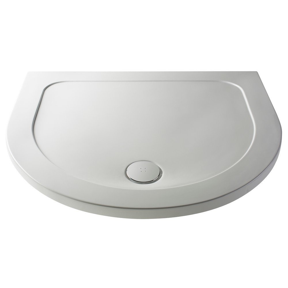 Nuie 1050 x 925mm D Shape Shower Tray in Gloss White