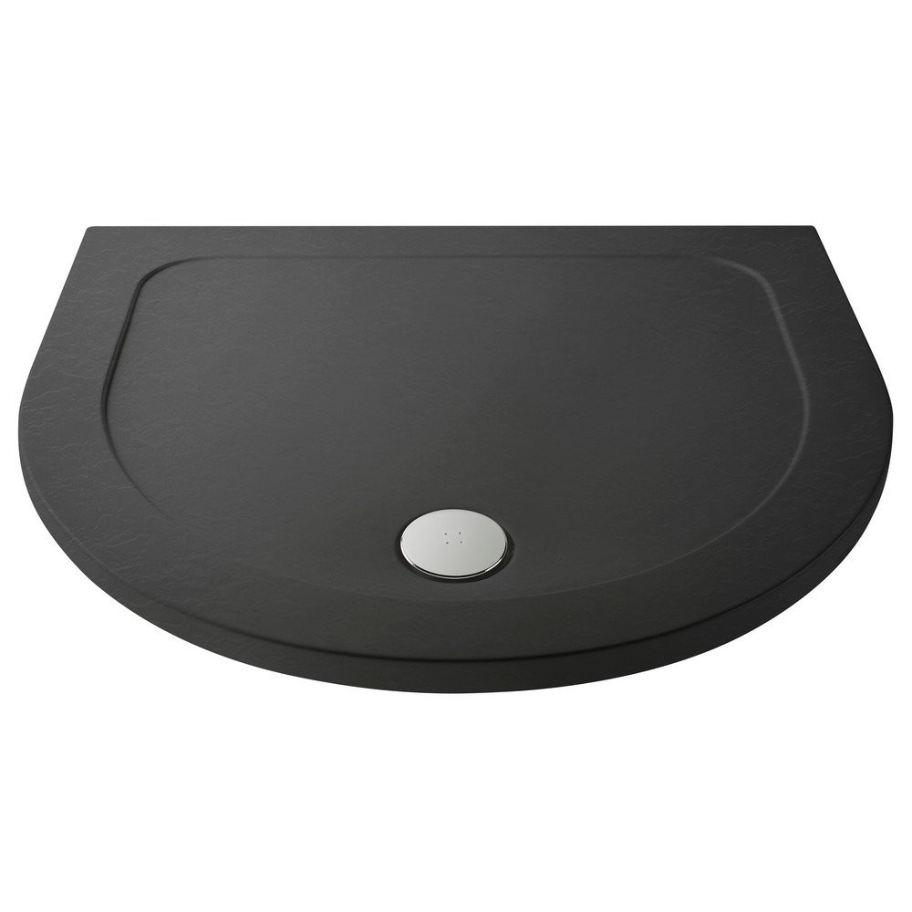 Nuie 1050 x 950mm D-Shape Shower Tray Slate Grey