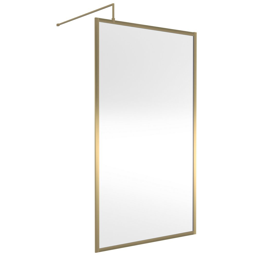 Nuie 1100mm Brushed Brass Full Outer Frame Wetroom Screen