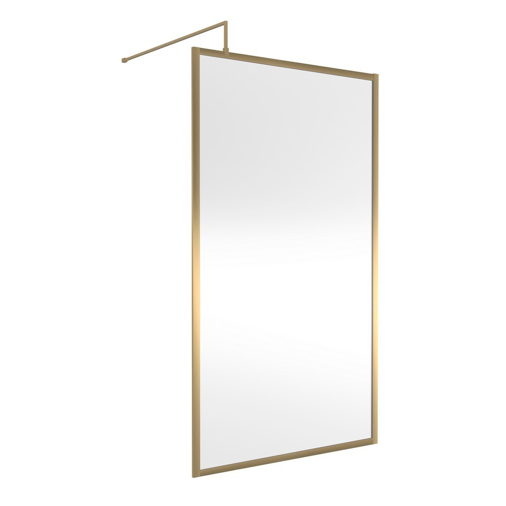 Nuie 1100mm Brushed Brass Full Outer Frame Wetroom Screen (1)