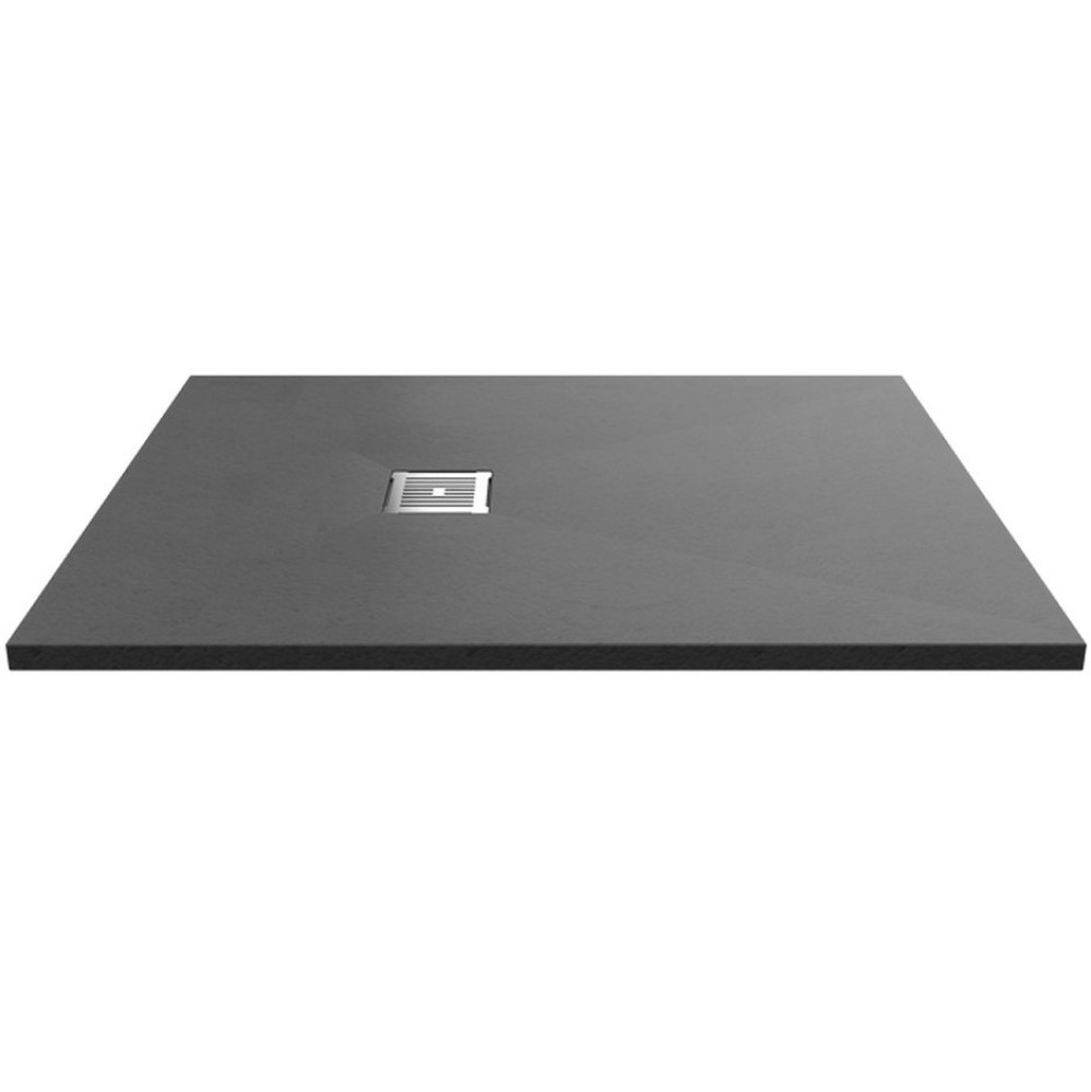 Nuie 1200 x 900mm Rectangular Slimline Shower Tray Grey Slate