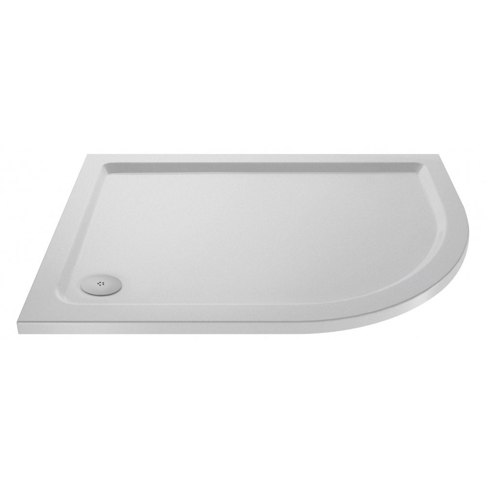 Nuie 1200 x 900mm Offset Quadrant Slip Resistant Shower Tray in Matt White Right Hand