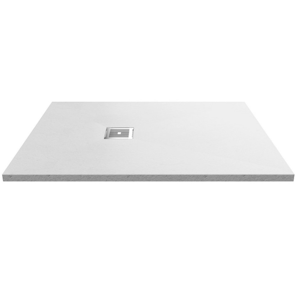 Nuie 1600 x 800mm Rectangular Slimline Shower Tray White Slate
