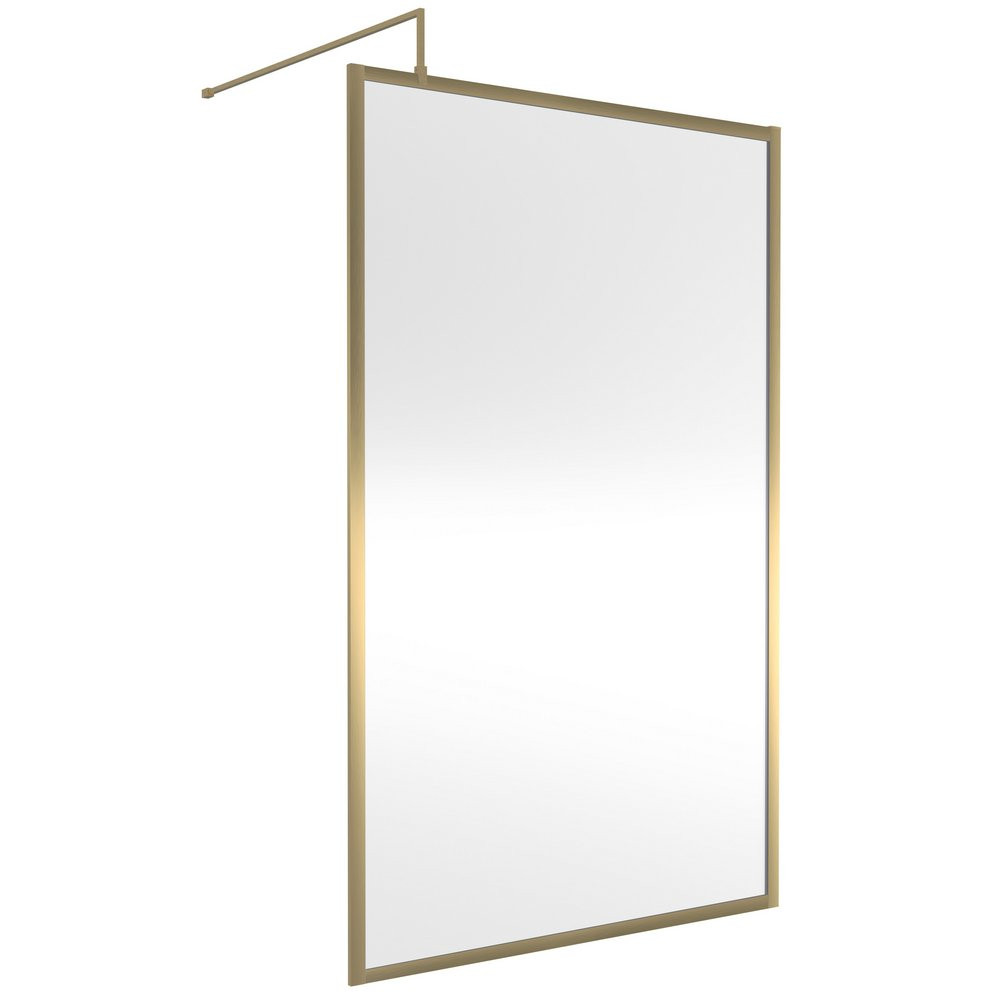 Nuie 1200mm Brushed Brass Full Outer Frame Wetroom Screen