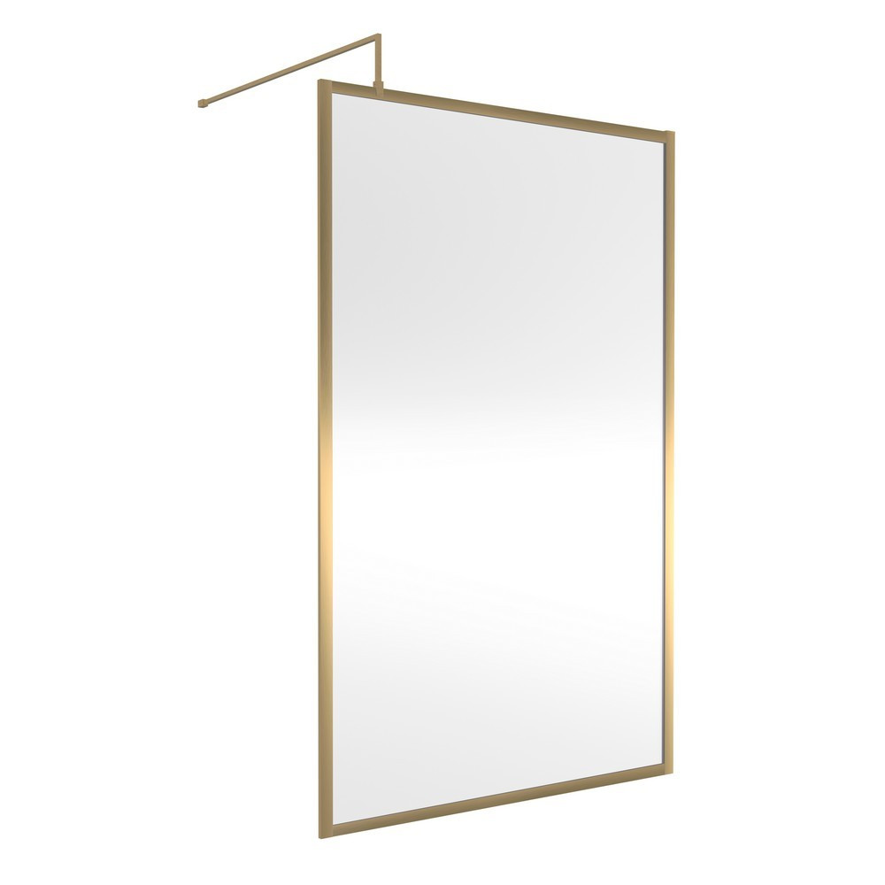 Nuie 1200mm Brushed Brass Full Outer Frame Wetroom Screen (1)