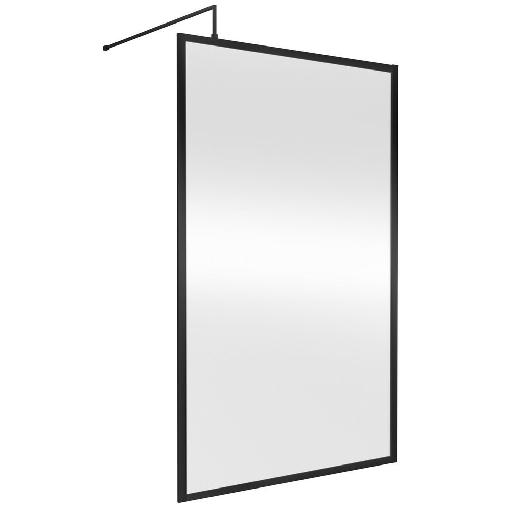 Nuie 1200mm Satin Black Full Outer Frame Wetroom Screen
