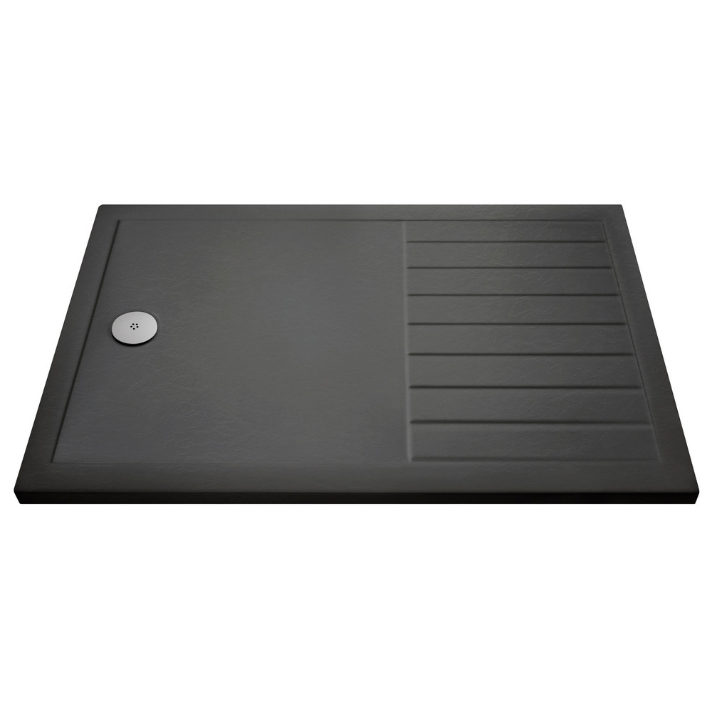 Nuie 1400 x 800mm Walk-In Wetroom Shower Tray in Slate Grey