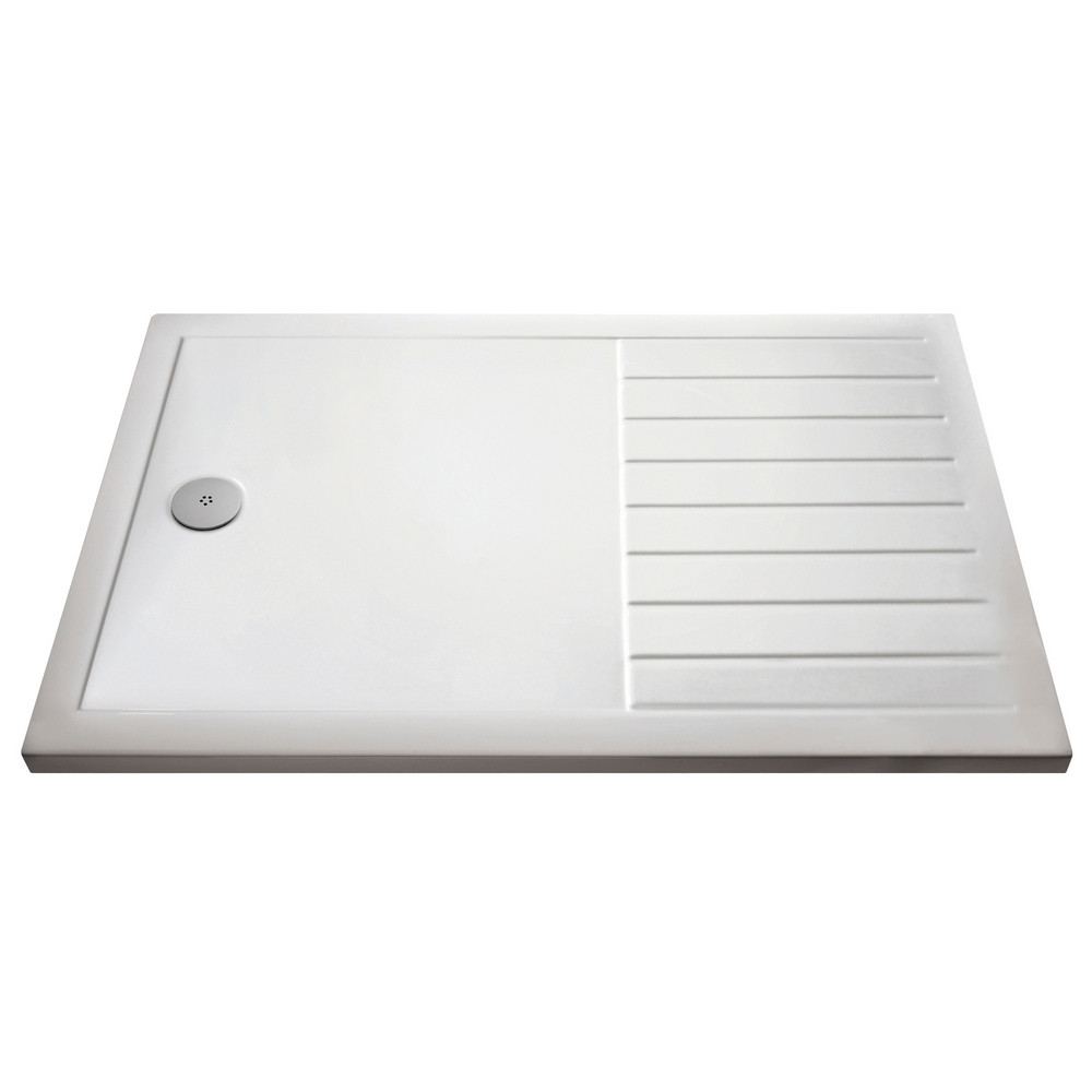 Nuie 1600 x 800mm Walk-In Wetroom Shower Tray in Gloss White