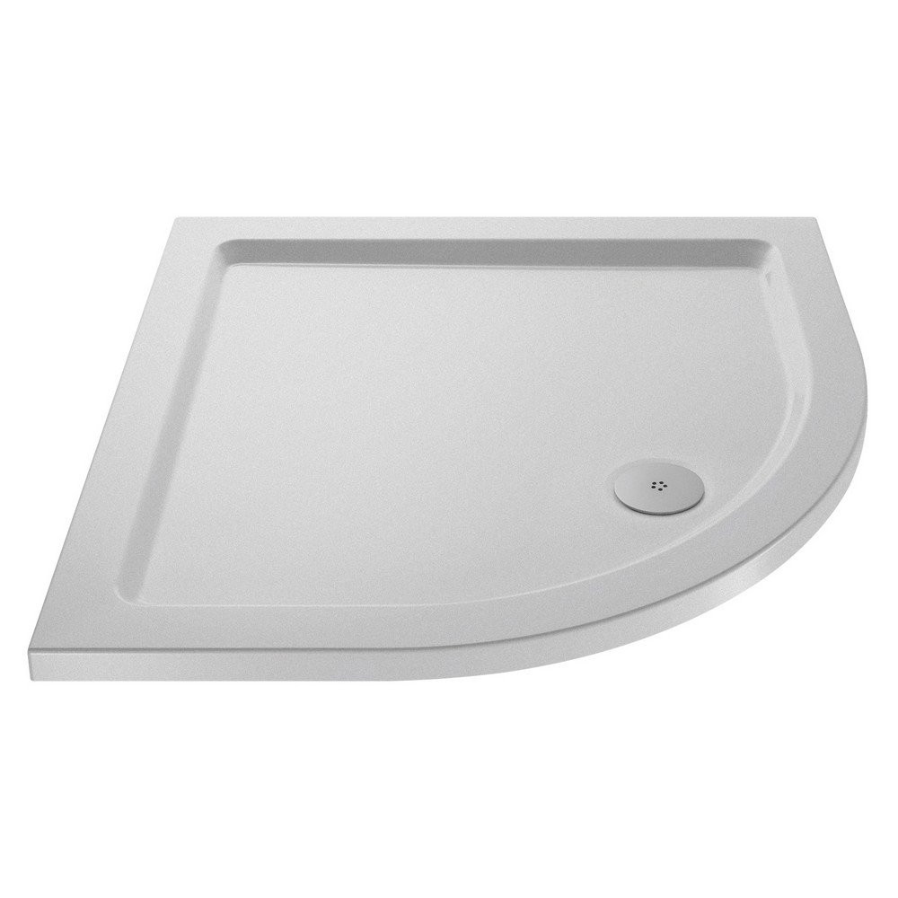 Nuie 800 x 800mm Quadrant Shower Tray in Matt White Slip Resistant