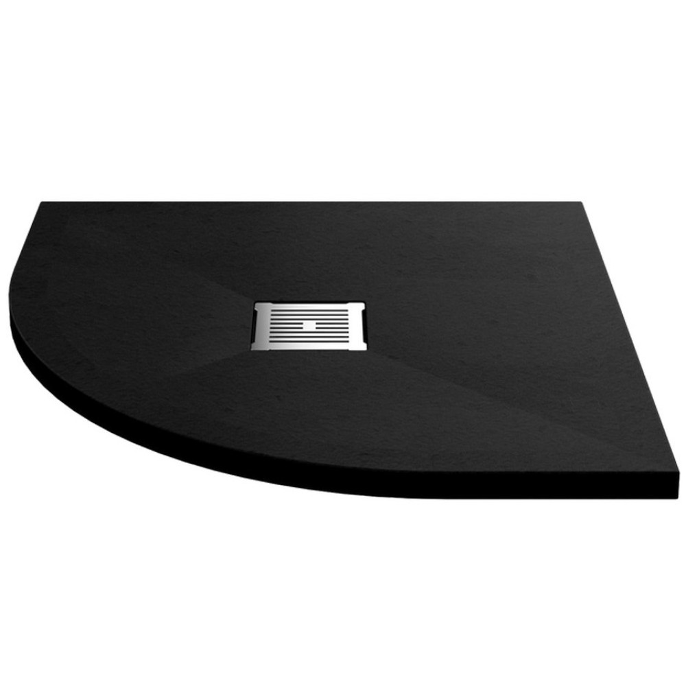 Nuie 900 x 900mm Quadrant Slimline Shower Tray Black Slate
