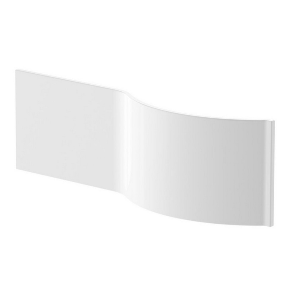 Nuie Acrylic 1600mm Gloss White P Shape Shower Bath Front Panel