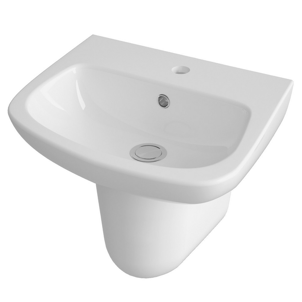 Nuie Ambrose 450mm 1TH Basin and Semi Pedestal