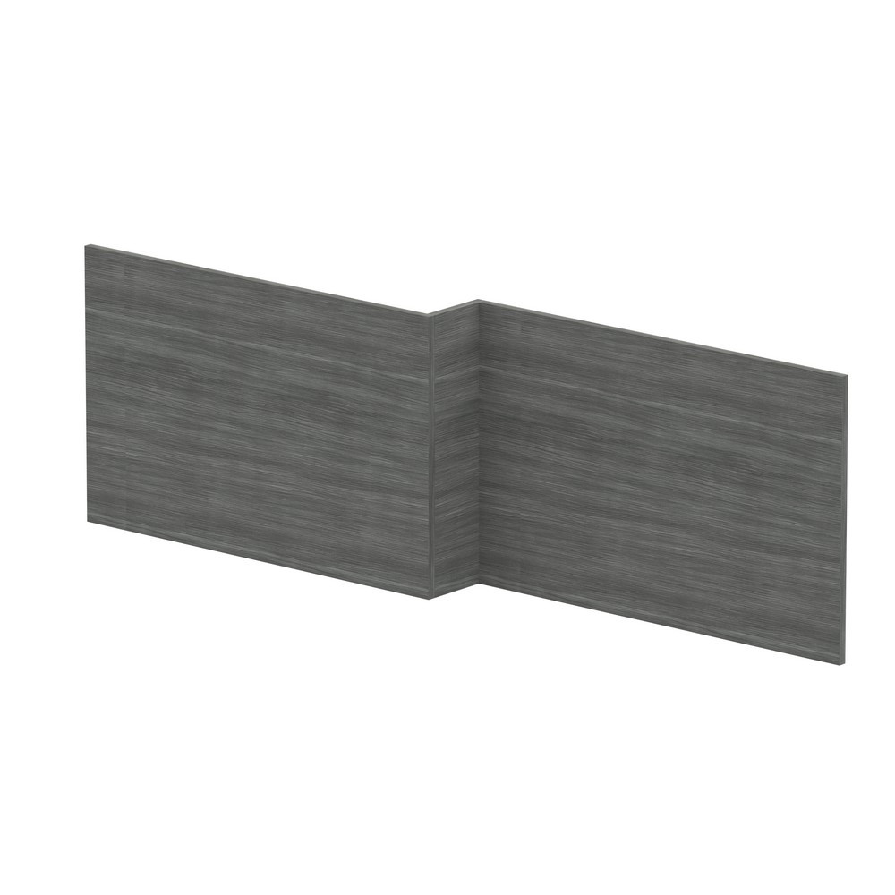 Nuie Anthracite Woodgrain 1700mm L Shaped Shower Bath Front Panel