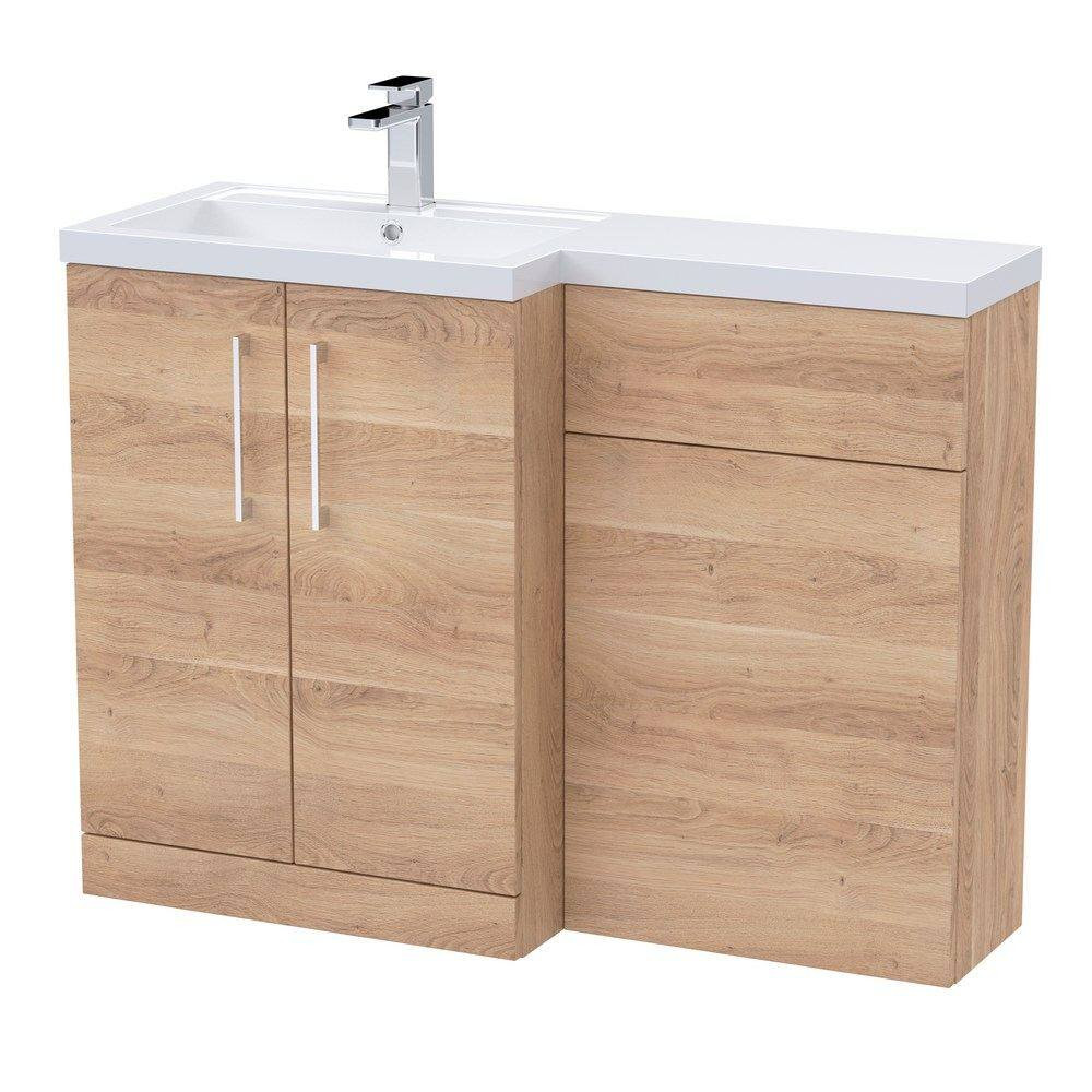 Nuie Arno 1100mm Bleached Oak L Shaped Combination Unit (1)