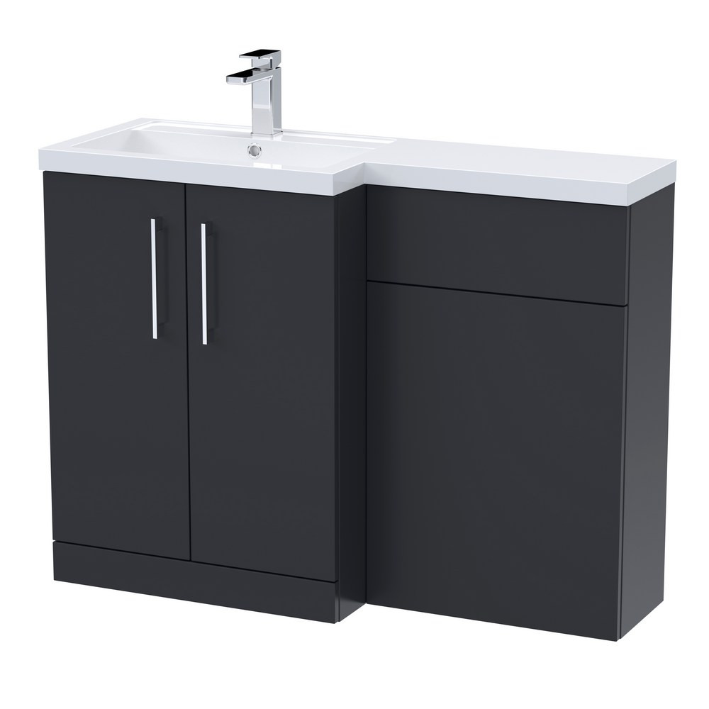 Nuie Arno 1100mm Soft Black L Shaped Combination Unit (1)