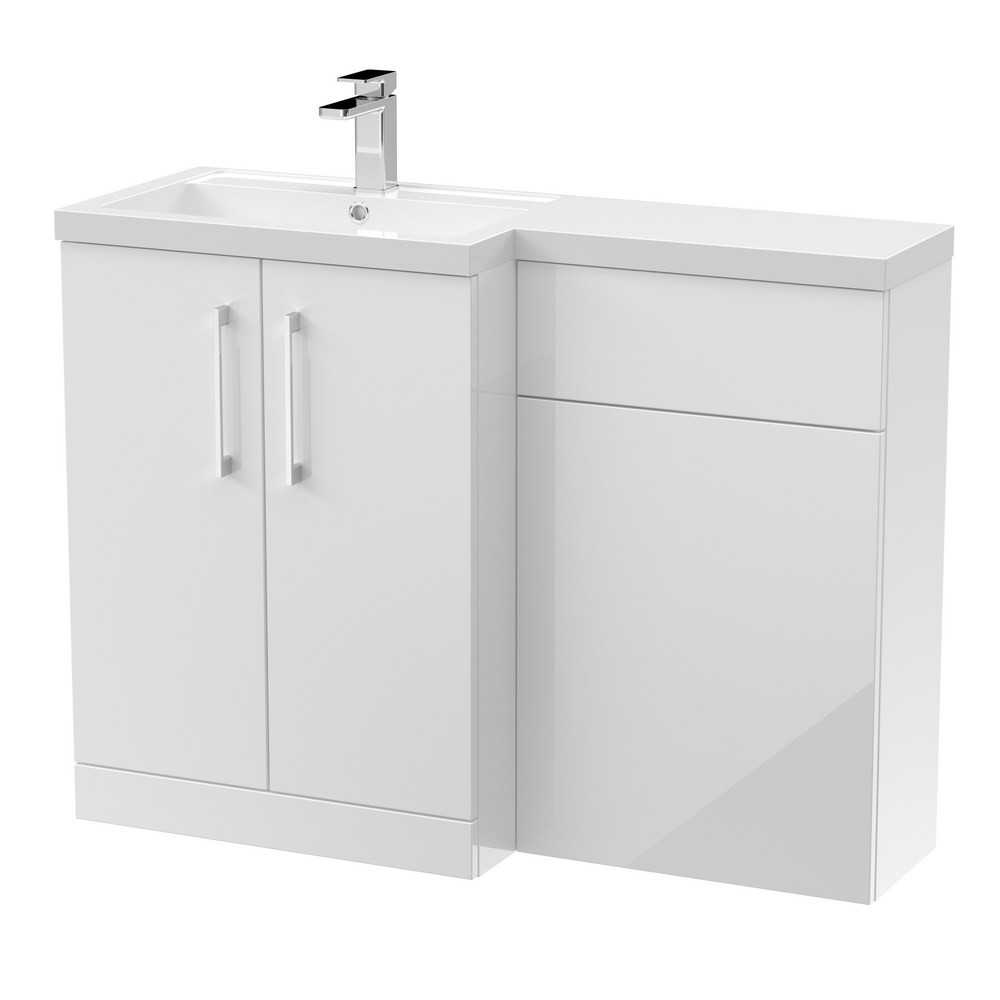 Nuie Arno 1100mm White L Shaped Combination Unit