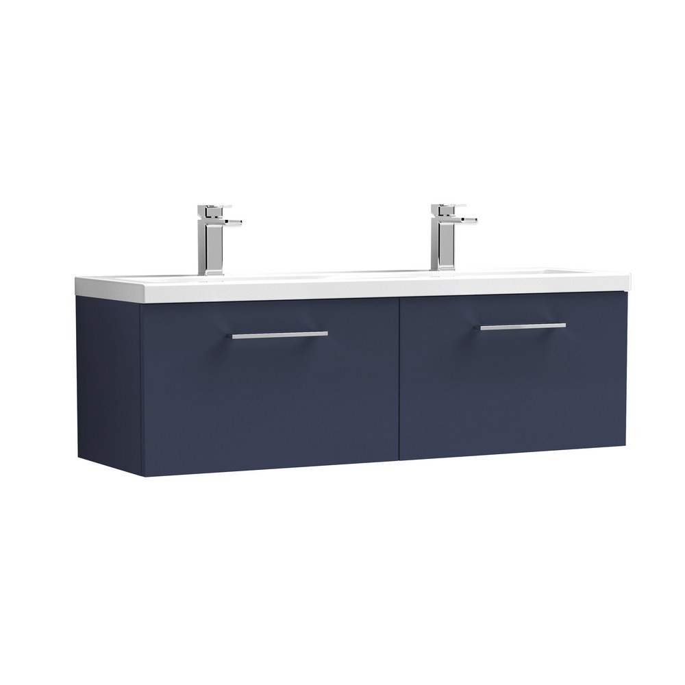 Nuie Arno 1200mm Midnight Blue Wall Hung Two Drawer Vanity Unit