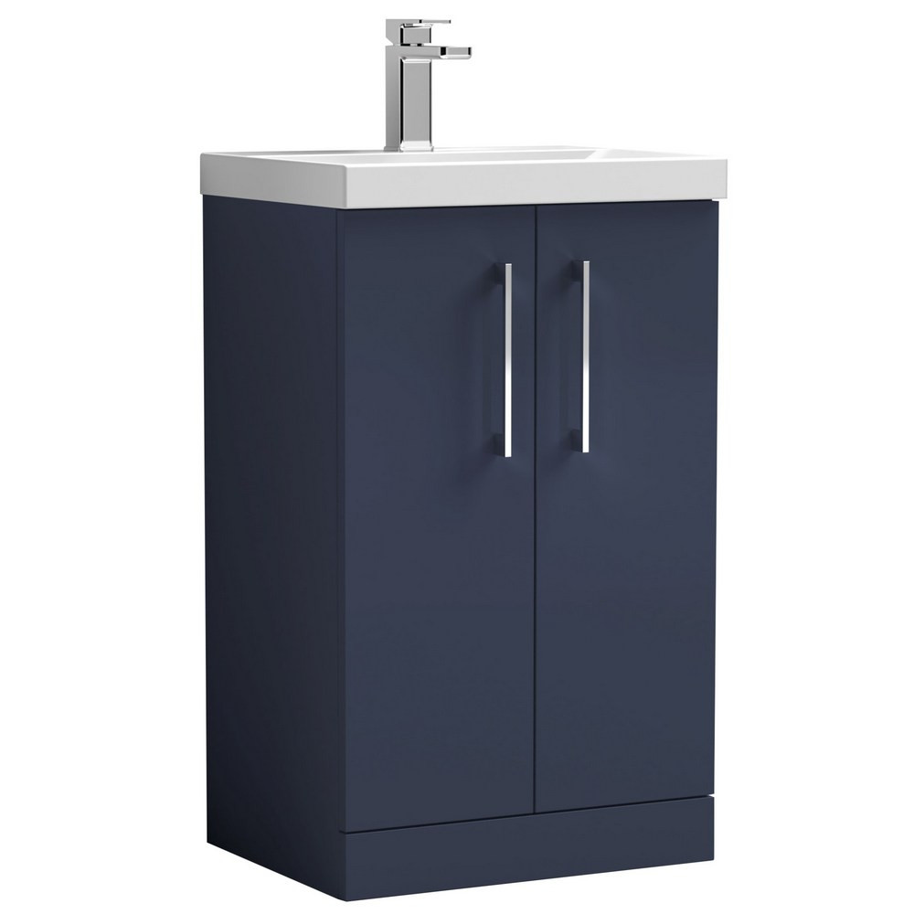 Nuie Arno 500mm Blue Floor Standing Vanity Unit with Basin