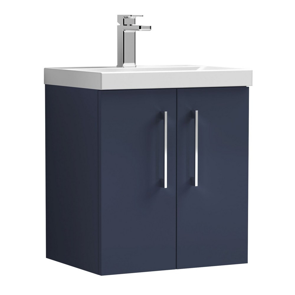 Nuie Arno 500mm Blue Wall Hung Vanity Unit with Basin (1)