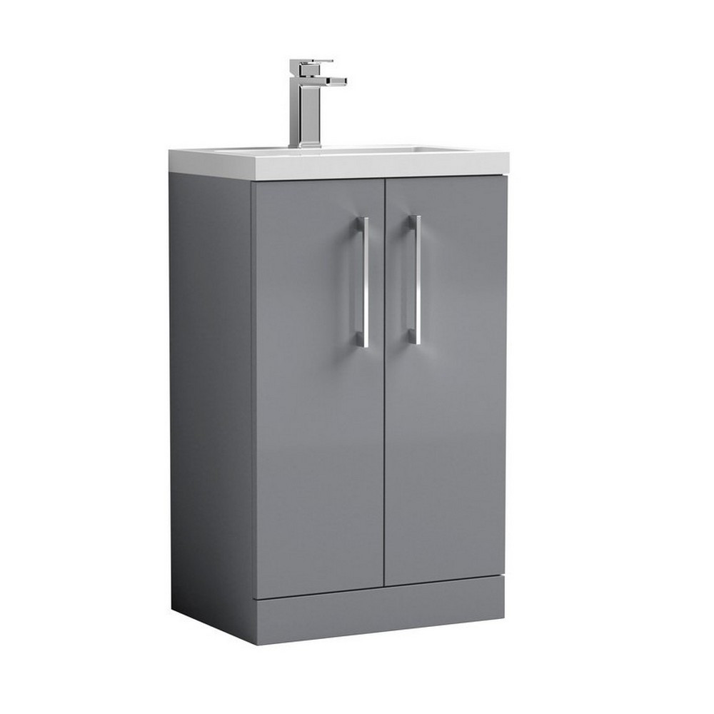 Nuie Arno 500mm Gloss Cloud Grey Compact Floor Standing Unit (1)