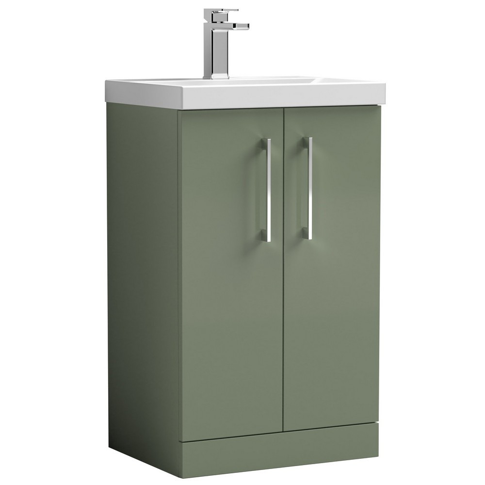 Nuie Arno 500mm Green Floor Standing Vanity Unit with Basin