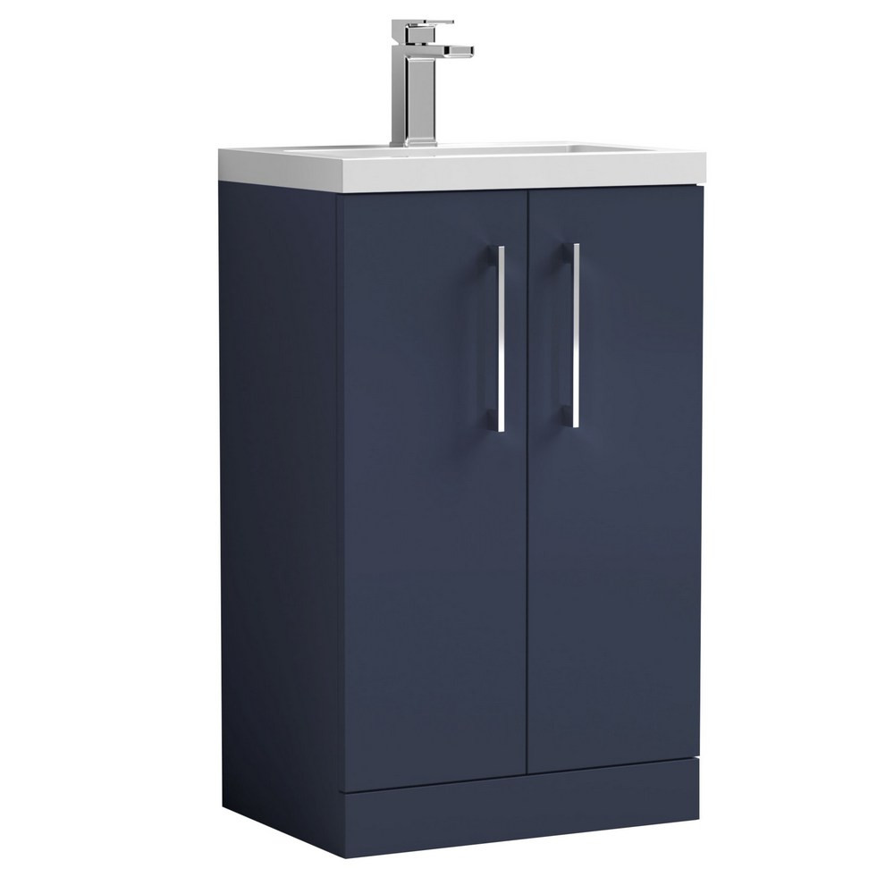 Nuie Arno 500mm Midnight Blue Compact Floor Standing Unit with Basin