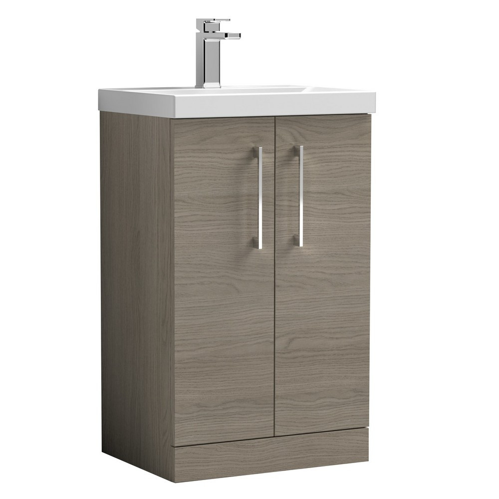 Nuie Arno 500mm Oak Floor Standing Vanity Unit with Basin